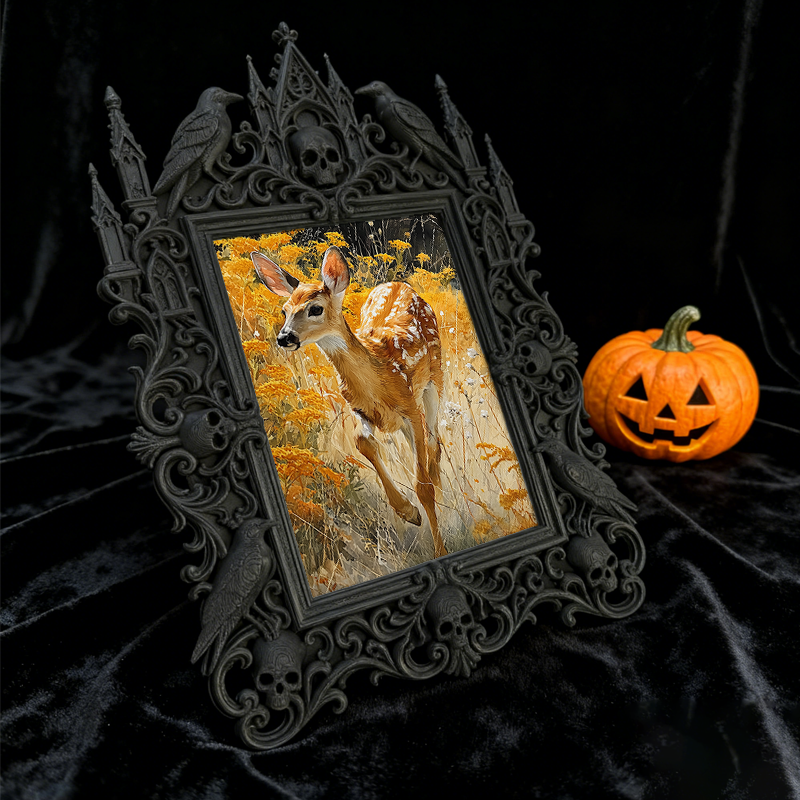Insta-hit Gothic Dark-style Photo Frame | Dark Academia Calligraphy Pen Shop Decor, Photo Ornament, Wall/Table Dual-use, Durable Frame