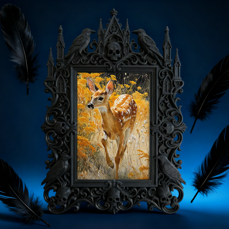 Insta-hit Gothic Dark-style Photo Frame | Dark Academia Calligraphy Pen Shop Decor, Photo Ornament, Wall/Table Dual-use, Durable Frame