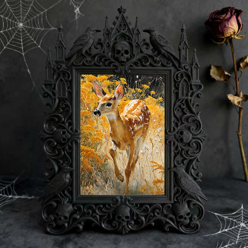 Insta-hit Gothic Dark-style Photo Frame | Dark Academia Calligraphy Pen Shop Decor, Photo Ornament, Wall/Table Dual-use, Durable Frame