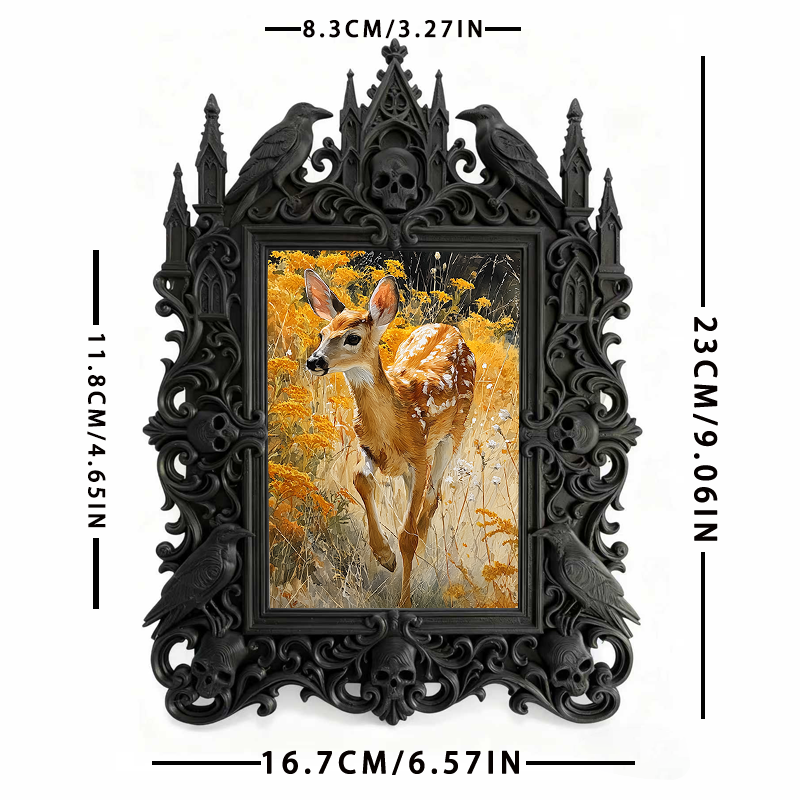 Insta-hit Gothic Dark-style Photo Frame | Dark Academia Calligraphy Pen Shop Decor, Photo Ornament, Wall/Table Dual-use, Durable Frame