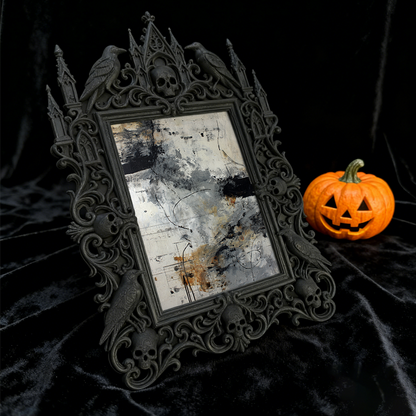 Top-selling Gothic Dark-style Photo Frame | Vampire-themed Escape Room Lobby Decor, Photo Ornament, Wall-mountable & Tabletop, Lightweight F