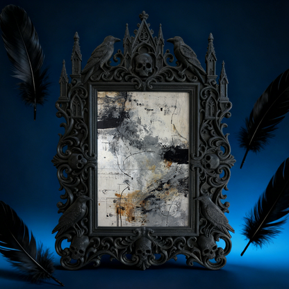 Top-selling Gothic Dark-style Photo Frame | Vampire-themed Escape Room Lobby Decor, Photo Ornament, Wall-mountable & Tabletop, Lightweight F