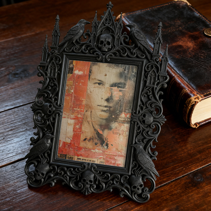 Highly-coveted Gothic Dark-style Photo Frame | Gothic Dark Nail Polish Shop Shelf Decor, Photo Ornament, Wall-mountable & Tabletop, Scratch-