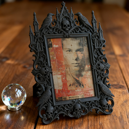 Highly-coveted Gothic Dark-style Photo Frame | Gothic Dark Nail Polish Shop Shelf Decor, Photo Ornament, Wall-mountable & Tabletop, Scratch-