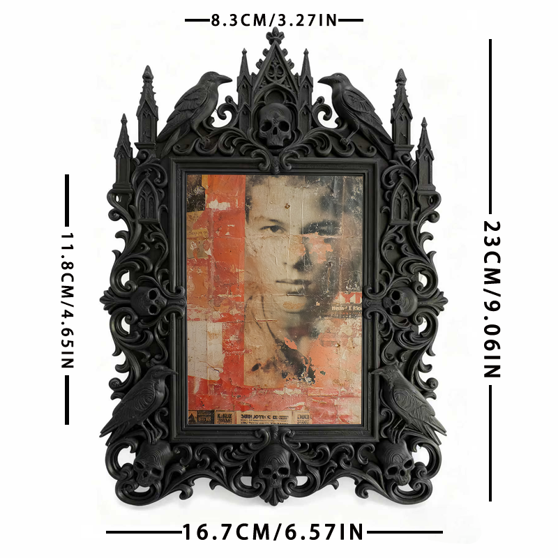 Highly-coveted Gothic Dark-style Photo Frame | Gothic Dark Nail Polish Shop Shelf Decor, Photo Ornament, Wall-mountable & Tabletop, Scratch-