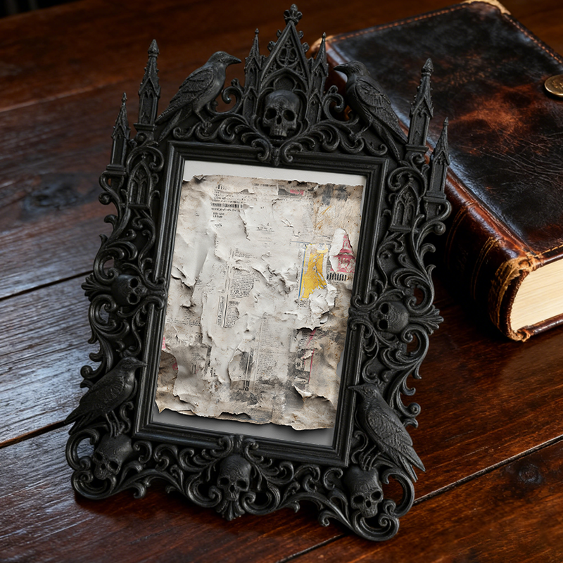 Trend-alert Gothic Dark-style Photo Frame | Punk Rock Band Fan Club Meetup Decor, Photo Ornament, Wall/Table Dual-use, Eco-friendly Frame