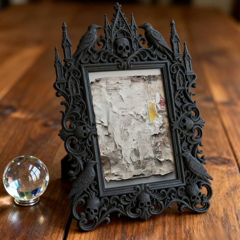 Trend-alert Gothic Dark-style Photo Frame | Punk Rock Band Fan Club Meetup Decor, Photo Ornament, Wall/Table Dual-use, Eco-friendly Frame