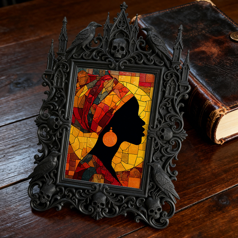 Must-snag Gothic Dark-style Photo Frame | Horror Themed Book Signing Event Decor, Photo Ornament, Wall-mountable & Tabletop, Slim Frame