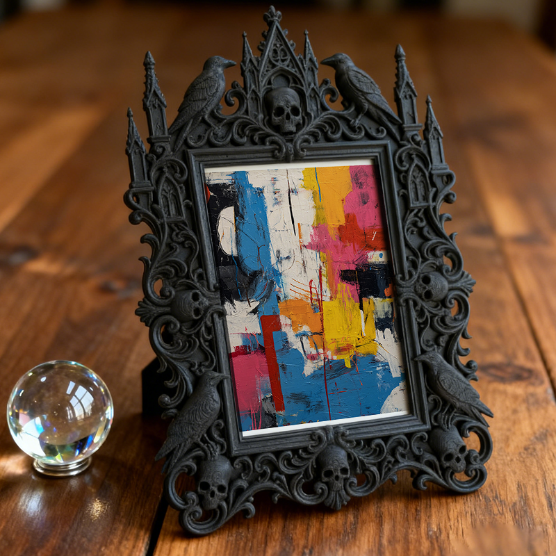 5-star-approved Gothic Dark-style Photo Frame | Gothic Outdoor Wedding Photo Booth Decor, Photo Ornament, Dual-use Display, Sturdy Frame