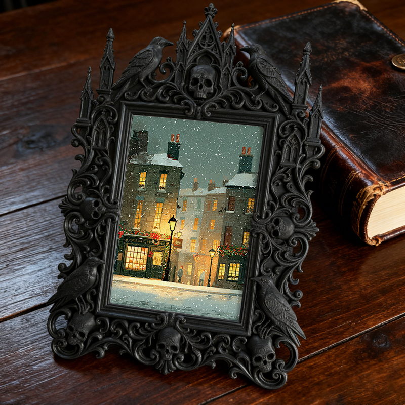 Exclusive-drop Gothic Dark-style Photo Frame | Occult Tarot Card Reading Party Favor Decor, Photo Ornament, Wall-mountable & Tabletop, Colle