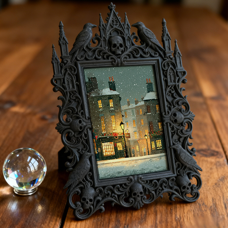 Exclusive-drop Gothic Dark-style Photo Frame | Occult Tarot Card Reading Party Favor Decor, Photo Ornament, Wall-mountable & Tabletop, Colle