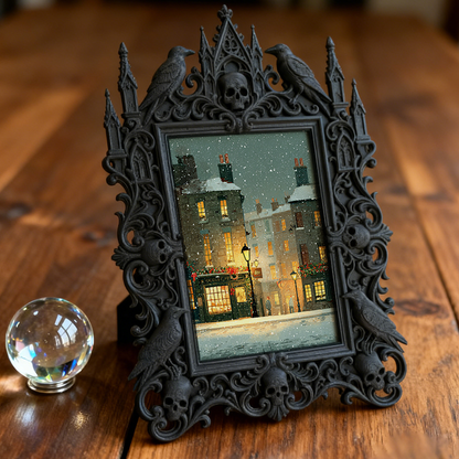 Exclusive-drop Gothic Dark-style Photo Frame | Occult Tarot Card Reading Party Favor Decor, Photo Ornament, Wall-mountable & Tabletop, Colle