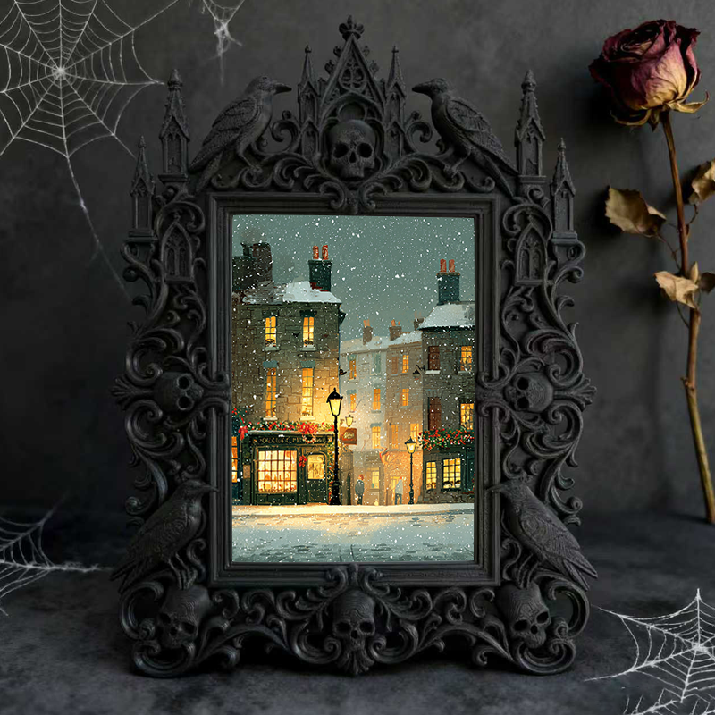 Exclusive-drop Gothic Dark-style Photo Frame | Occult Tarot Card Reading Party Favor Decor, Photo Ornament, Wall-mountable & Tabletop, Colle