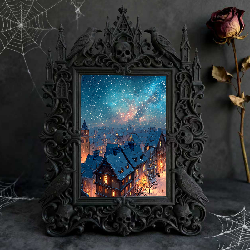 Sought-after-gem Gothic Dark-style Photo Frame | Werewolf-themed Mountain Lodge Lobby Decor, Photo Ornament, Wall/Table Dual-use, Rustic Fra