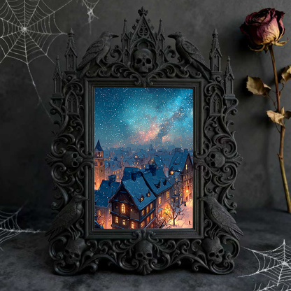 Sought-after-gem Gothic Dark-style Photo Frame | Werewolf-themed Mountain Lodge Lobby Decor, Photo Ornament, Wall/Table Dual-use, Rustic Fra