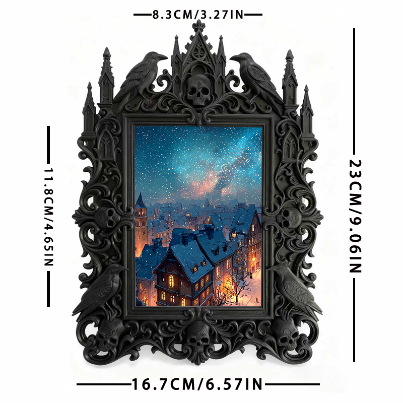 Sought-after-gem Gothic Dark-style Photo Frame | Werewolf-themed Mountain Lodge Lobby Decor, Photo Ornament, Wall/Table Dual-use, Rustic Fra