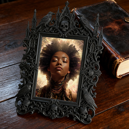 Reel-trending Gothic Dark-style Photo Frame | Gothic Eyebrow Microblading Studio Decor, Photo Ornament, Wall-mountable & Tabletop, High-glos