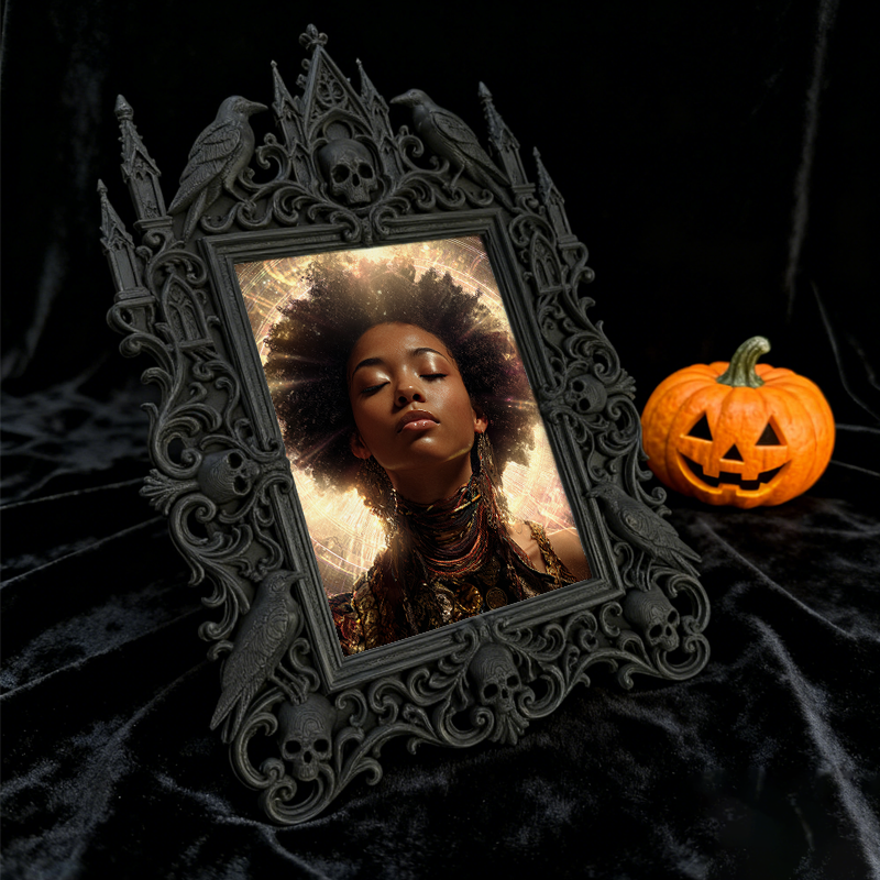 Reel-trending Gothic Dark-style Photo Frame | Gothic Eyebrow Microblading Studio Decor, Photo Ornament, Wall-mountable & Tabletop, High-glos