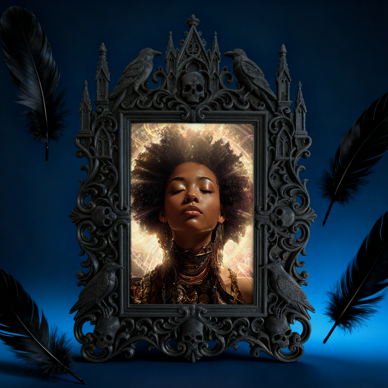 Reel-trending Gothic Dark-style Photo Frame | Gothic Eyebrow Microblading Studio Decor, Photo Ornament, Wall-mountable & Tabletop, High-glos