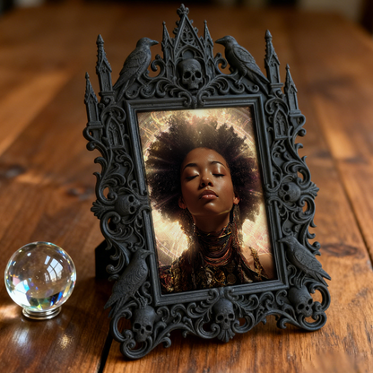Reel-trending Gothic Dark-style Photo Frame | Gothic Eyebrow Microblading Studio Decor, Photo Ornament, Wall-mountable & Tabletop, High-glos