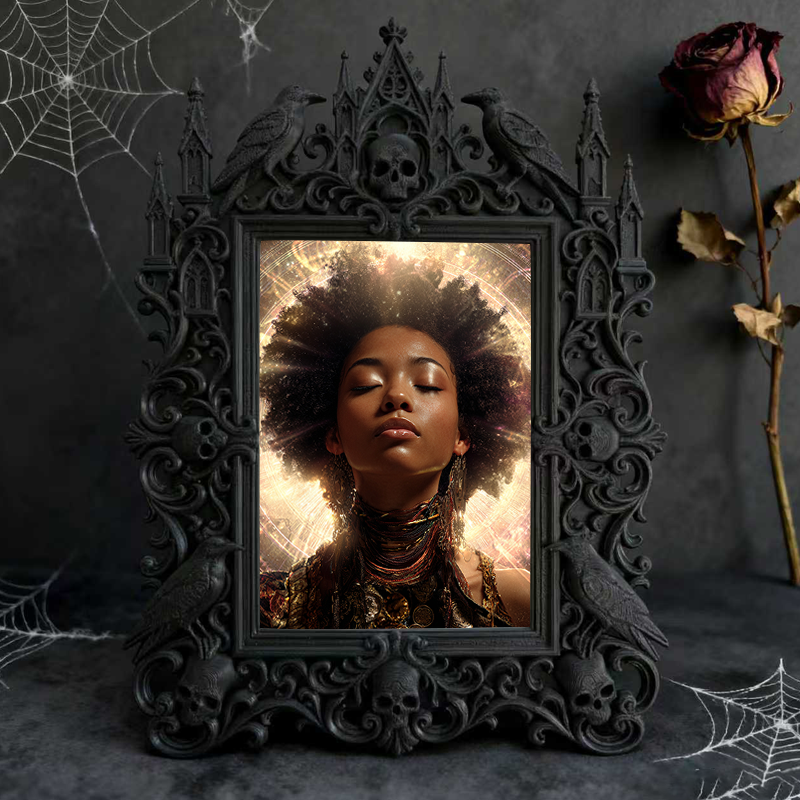 Reel-trending Gothic Dark-style Photo Frame | Gothic Eyebrow Microblading Studio Decor, Photo Ornament, Wall-mountable & Tabletop, High-glos