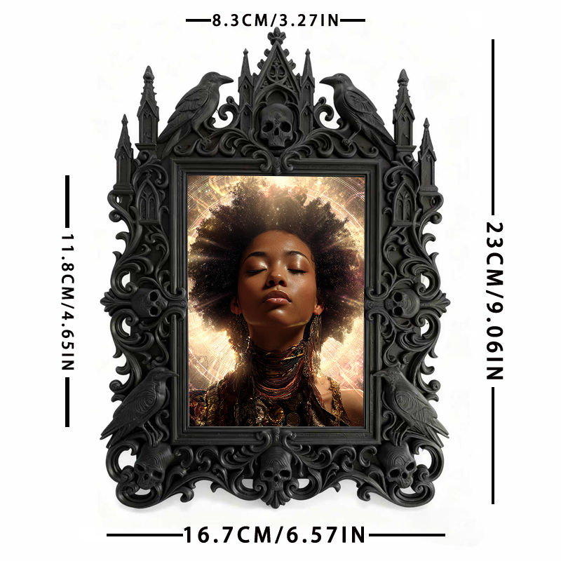 Reel-trending Gothic Dark-style Photo Frame | Gothic Eyebrow Microblading Studio Decor, Photo Ornament, Wall-mountable & Tabletop, High-glos