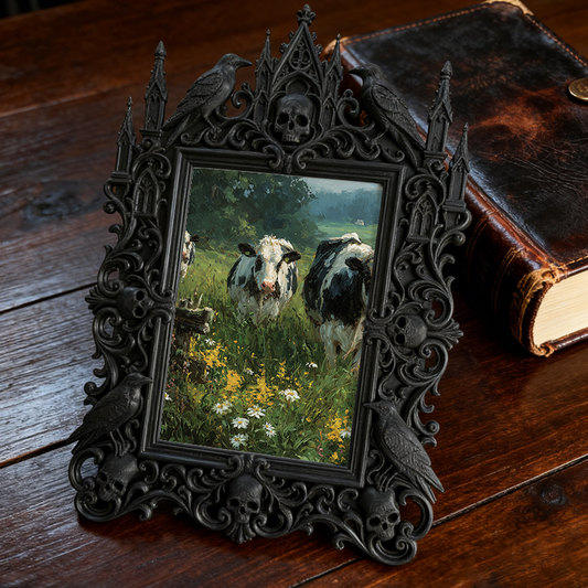 Edgy-classic Gothic Dark-style Photo Frame | Horror Movie Soundtrack Vinyl Shop Decor, Photo Ornament, Dual-use Display, Minimalist Frame