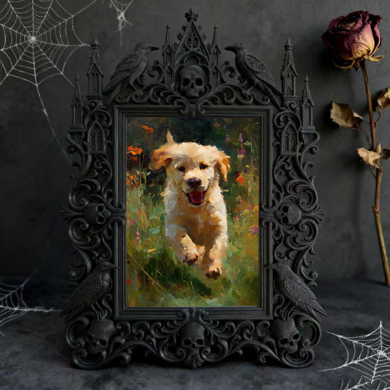 Luxe-minimal Gothic Dark-style Photo Frame | Dark Academia Wax Seal Art Studio Decor, Photo Ornament, Wall-mountable & Tabletop, Practical F