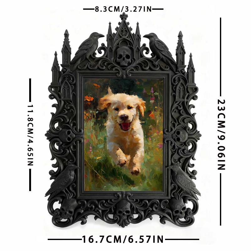 Luxe-minimal Gothic Dark-style Photo Frame | Dark Academia Wax Seal Art Studio Decor, Photo Ornament, Wall-mountable & Tabletop, Practical F