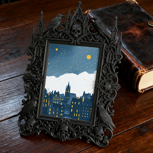 Rare-find Gothic Dark-style Photo Frame | Vampire Cosplay Fangs & Prosthetics Shop Decor, Photo Ornament, Wall/Table Dual-use, Artistic Fram