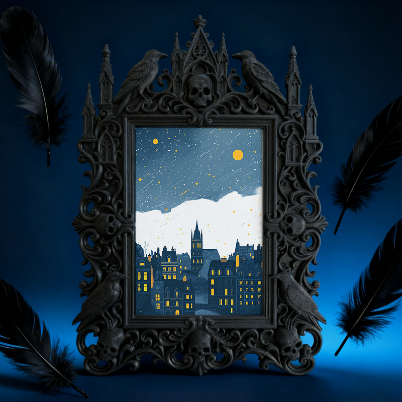 Rare-find Gothic Dark-style Photo Frame | Vampire Cosplay Fangs & Prosthetics Shop Decor, Photo Ornament, Wall/Table Dual-use, Artistic Fram