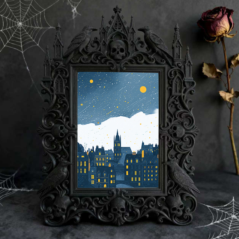 Rare-find Gothic Dark-style Photo Frame | Vampire Cosplay Fangs & Prosthetics Shop Decor, Photo Ornament, Wall/Table Dual-use, Artistic Fram