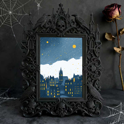 Rare-find Gothic Dark-style Photo Frame | Vampire Cosplay Fangs & Prosthetics Shop Decor, Photo Ornament, Wall/Table Dual-use, Artistic Fram