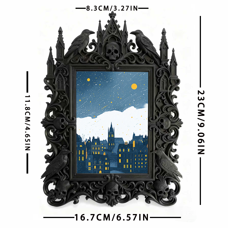 Rare-find Gothic Dark-style Photo Frame | Vampire Cosplay Fangs & Prosthetics Shop Decor, Photo Ornament, Wall/Table Dual-use, Artistic Fram