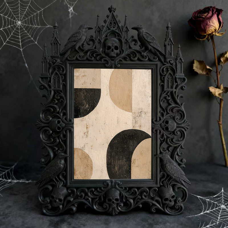 One-of-a-kind Gothic Dark-style Photo Frame | Witchy Herbal Bath Salt Display Shop Decor, Photo Ornament, Wall-mountable & Tabletop, Portabl
