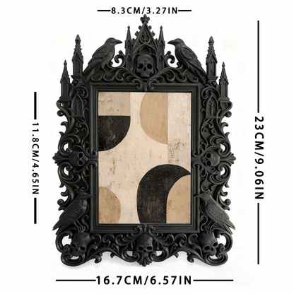 One-of-a-kind Gothic Dark-style Photo Frame | Witchy Herbal Bath Salt Display Shop Decor, Photo Ornament, Wall-mountable & Tabletop, Portabl
