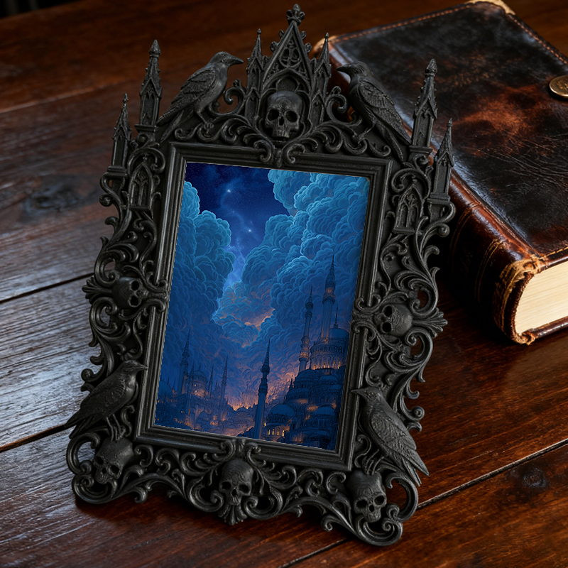 Sturdy-reliable Gothic Dark-style Photo Frame | Gothic Bicycle Customization Shop Decor, Photo Ornament, Dual-use Display, Wear-resistant Fr