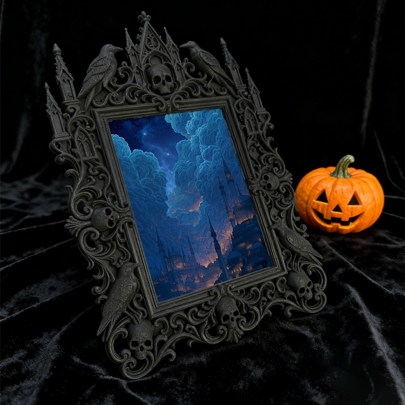 Sturdy-reliable Gothic Dark-style Photo Frame | Gothic Bicycle Customization Shop Decor, Photo Ornament, Dual-use Display, Wear-resistant Fr