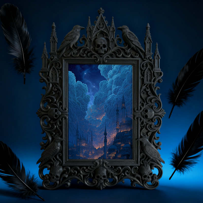 Sturdy-reliable Gothic Dark-style Photo Frame | Gothic Bicycle Customization Shop Decor, Photo Ornament, Dual-use Display, Wear-resistant Fr