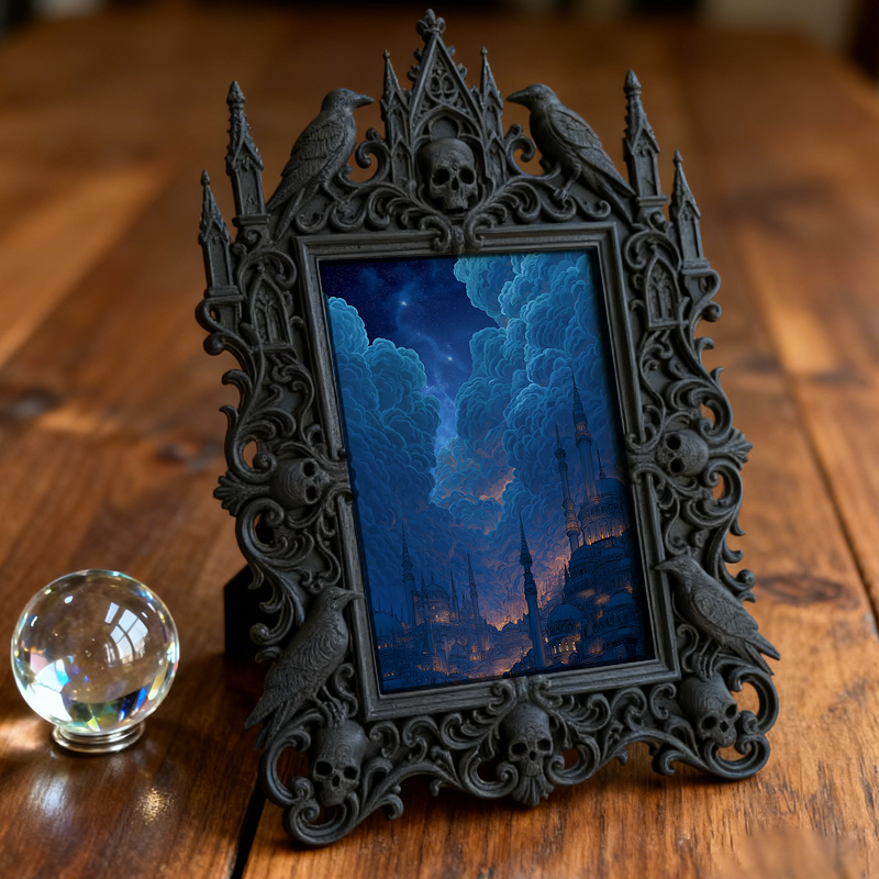 Sturdy-reliable Gothic Dark-style Photo Frame | Gothic Bicycle Customization Shop Decor, Photo Ornament, Dual-use Display, Wear-resistant Fr