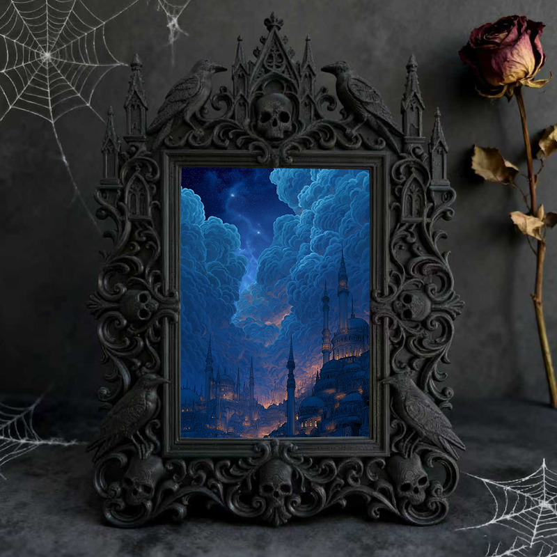 Sturdy-reliable Gothic Dark-style Photo Frame | Gothic Bicycle Customization Shop Decor, Photo Ornament, Dual-use Display, Wear-resistant Fr
