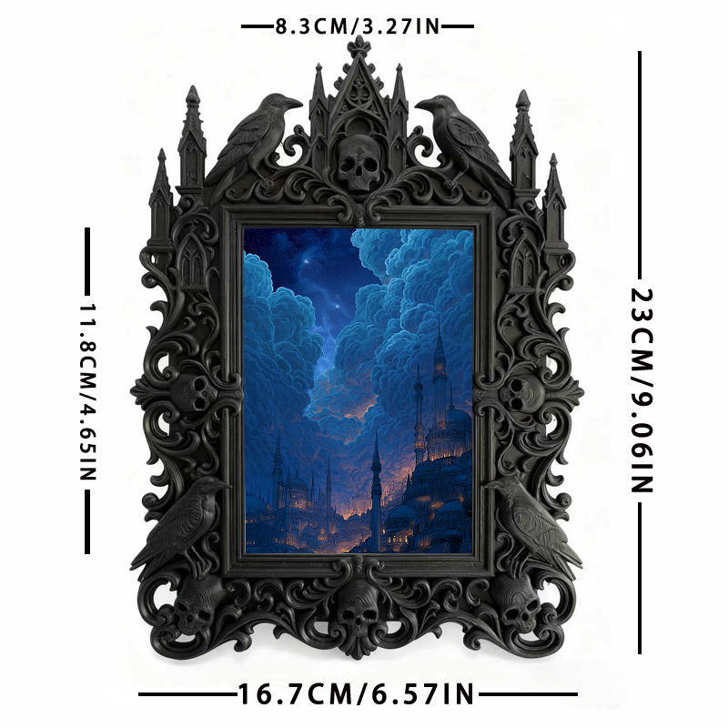 Sturdy-reliable Gothic Dark-style Photo Frame | Gothic Bicycle Customization Shop Decor, Photo Ornament, Dual-use Display, Wear-resistant Fr
