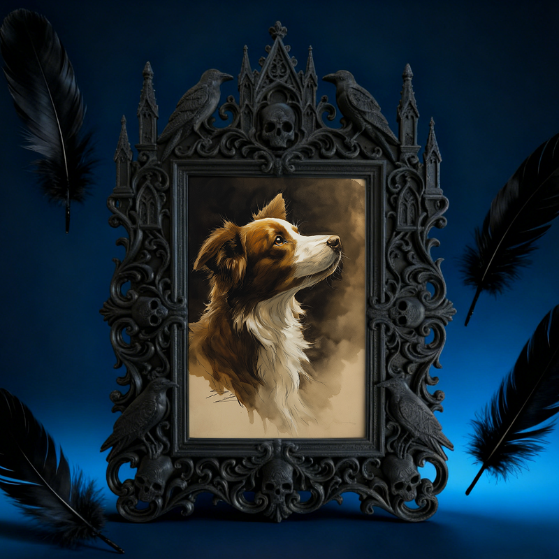 Elegant-spooky Gothic Dark-style Photo Frame | Paranormal Themed Coffee Shop Booth Decor, Photo Ornament, Wall-mountable & Tabletop, Elegant