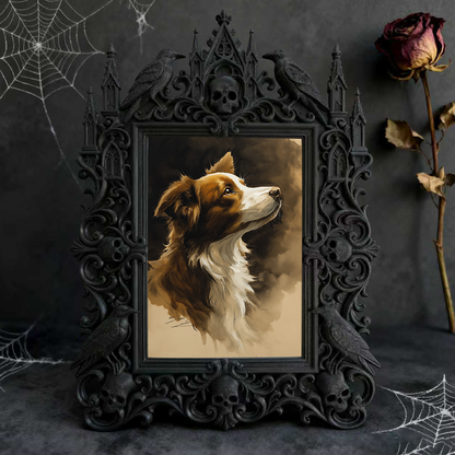 Elegant-spooky Gothic Dark-style Photo Frame | Paranormal Themed Coffee Shop Booth Decor, Photo Ornament, Wall-mountable & Tabletop, Elegant