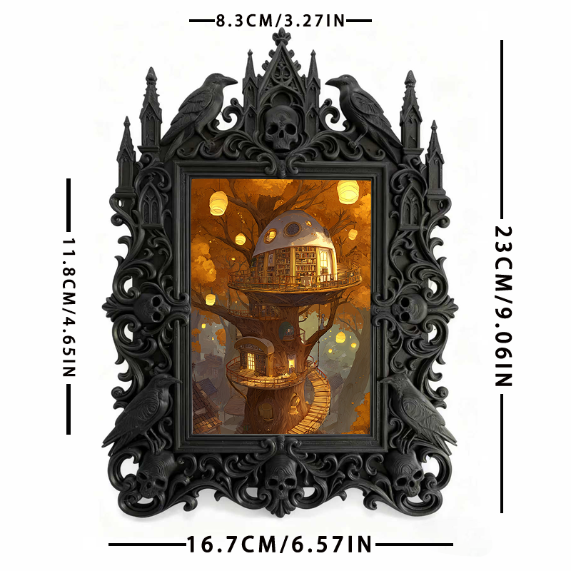 Cute-spooky Gothic Dark-style Photo Frame | Gothic Pet Halloween Bandana Shop Decor, Photo Ornament, Dual-use Display, Cute Frame
