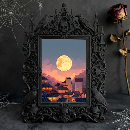 TikTok-viral Gothic Dark-style Photo Frame | Gothic Handmade Soap Carving Studio Decor, Photo Ornament, Wall-mountable & Tabletop, Plastic F