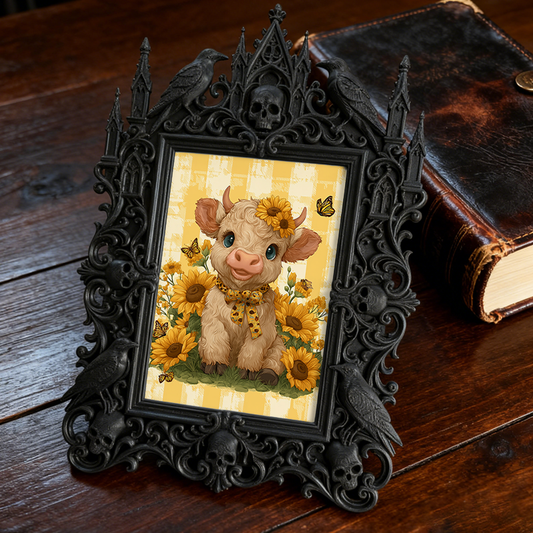 Bestselling-hit Gothic Dark-style Photo Frame | Halloween Haunted Hotel Room Decor, Photo Ornament, Wall-mountable & Tabletop, Lightweight F