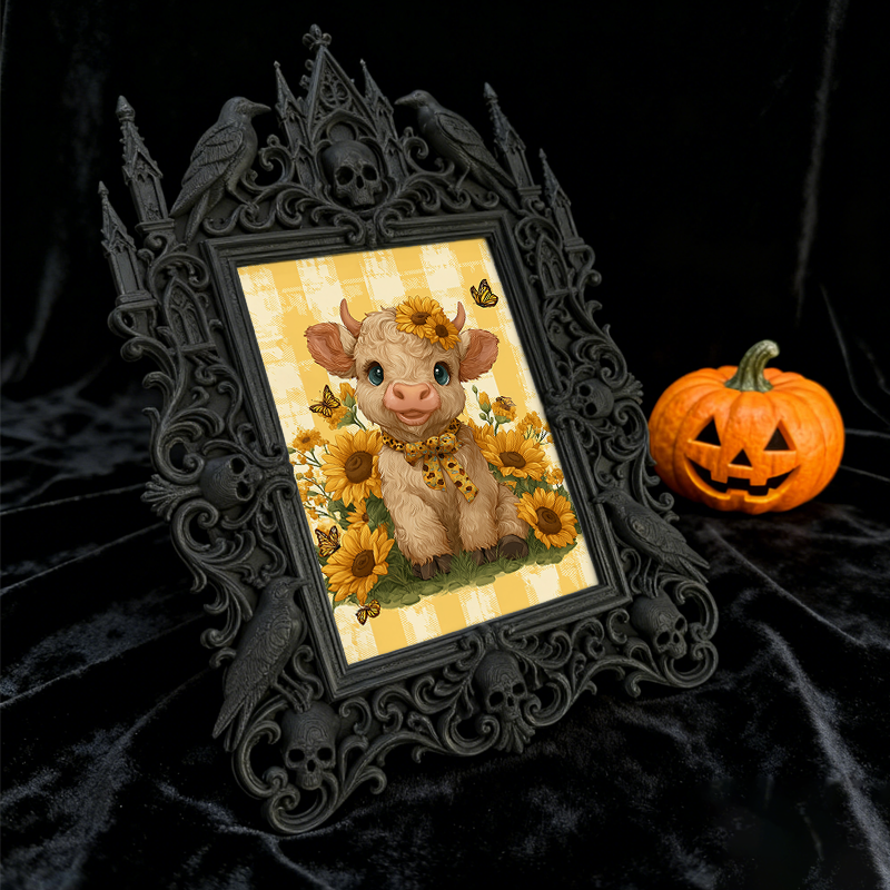Bestselling-hit Gothic Dark-style Photo Frame | Halloween Haunted Hotel Room Decor, Photo Ornament, Wall-mountable & Tabletop, Lightweight F