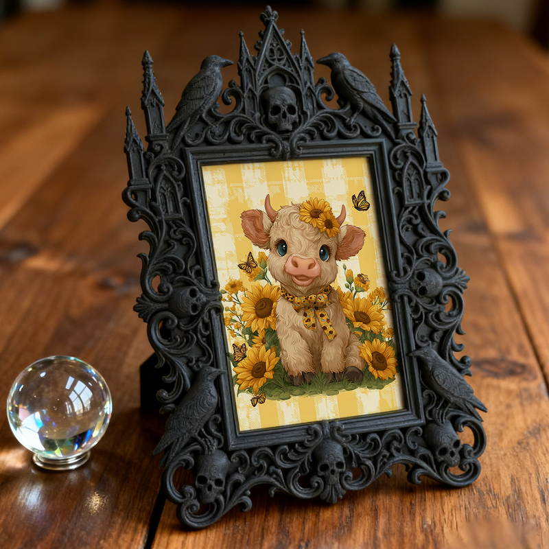 Bestselling-hit Gothic Dark-style Photo Frame | Halloween Haunted Hotel Room Decor, Photo Ornament, Wall-mountable & Tabletop, Lightweight F