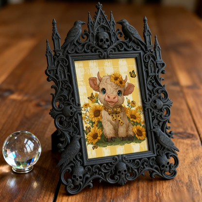 Bestselling-hit Gothic Dark-style Photo Frame | Halloween Haunted Hotel Room Decor, Photo Ornament, Wall-mountable & Tabletop, Lightweight F